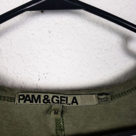 Pam & Gela Ruched Tie Hem Dress In Olive Smoke - Picture 5 of 8